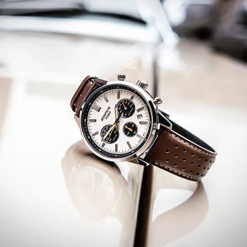 Casio Edifice Chronograph Cream Dial Men's Watch- EFR-575L-7A